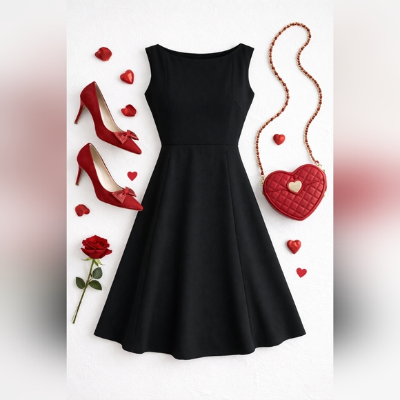 Vintage 50s Stanton JR Petite Women's Black Mini Dress Union Made size 7 Formal - Picture 13 of 13